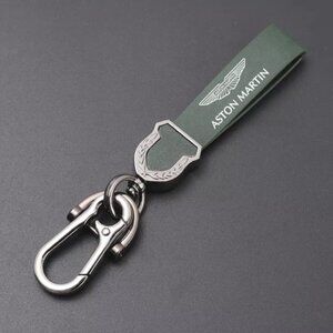 Green Aston Martin Key Chain Key Ring Keychain Leather Suede Horseshoe B…